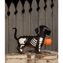 Load image into Gallery viewer, Dachshund Skeleton Paper Mache | Halloween Decor