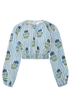 Load image into Gallery viewer, Maison Marigold Newport TOP | Blue &amp; Green Blockprint