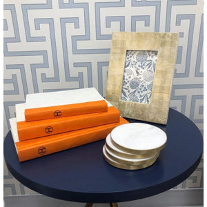 Orange H Stack Of Books | Shelf Decor | Set Of 3