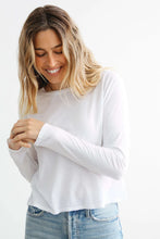 Load image into Gallery viewer, Perfect White Tee Harley Long Sleeve Crispy Cotton Boxy Tee | White