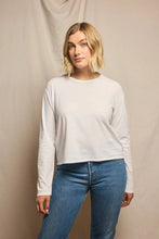 Load image into Gallery viewer, Perfect White Tee Harley Long Sleeve Crispy Cotton Boxy Tee | White