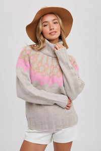 Barbie Pink Fair Isle Turtleneck