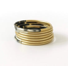 Load image into Gallery viewer, Gold &amp; Horn Bangle Bracelet Set