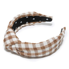 Load image into Gallery viewer, Lele Sadoughi Walnut Knotted Gingham Headband