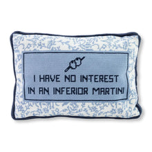 Load image into Gallery viewer, Furbish Studio X Patricia Altschul Southern Charm I Have No Interest In An Inferior Martini Needlepoint Pillow