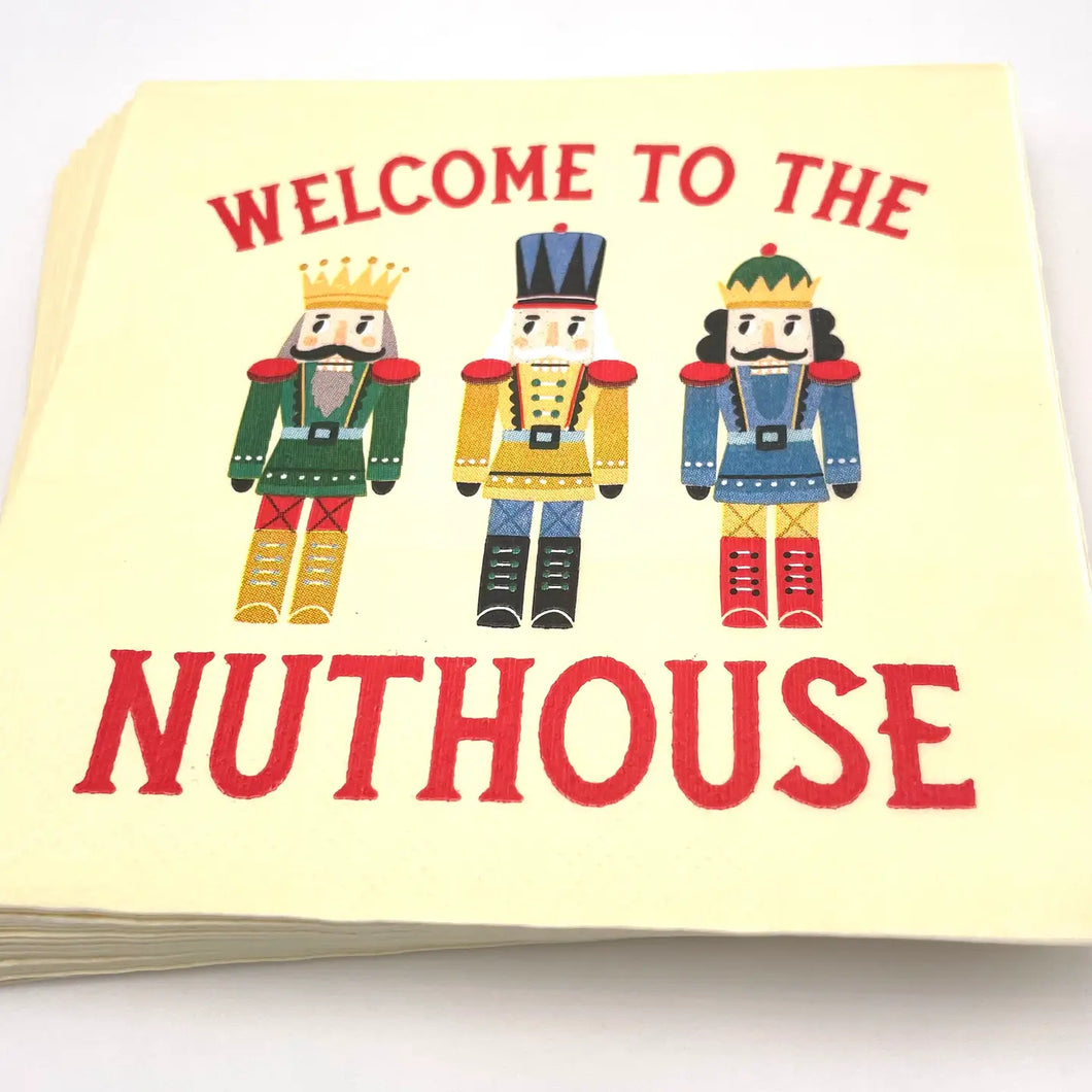 Welcome To The Nuthouse Christmas Cocktail Napkins