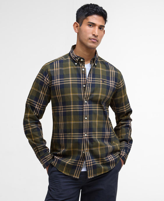 Barbour Men's Edgar Tailored Long-Sleeved Shirt | Olive