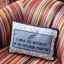 Load image into Gallery viewer, Furbish Studio X Patricia Altschul Southern Charm I Have No Interest In An Inferior Martini Needlepoint Pillow