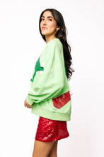 Load image into Gallery viewer, Queen Of Sparkles Green Grinch Heart Hands Sweatshirt