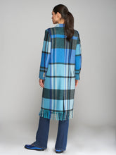 Load image into Gallery viewer, Vilagallo Katherine Cuadro Blue Blanket Check Coat