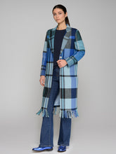 Load image into Gallery viewer, Vilagallo Katherine Cuadro Blue Blanket Check Coat
