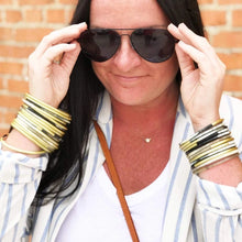 Load image into Gallery viewer, Gold &amp; Horn Bangle Bracelet Set