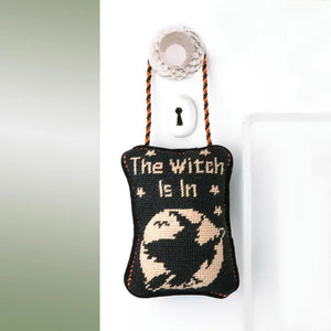 "The Witch Is In" Needlepoint Halloween Door Hanger