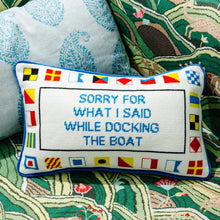 Load image into Gallery viewer, Furbish Studio Docking The Boat Needlepoint Pillow