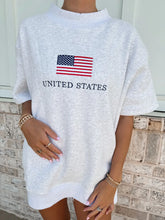 Load image into Gallery viewer, PREORDER Sunkissed Coconut United States Flag Short Sleeve Mock Neck Sweatshirt