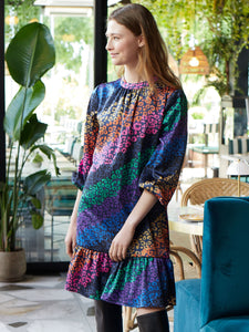 Vilagallo Lina Multicolored Leopard Dress