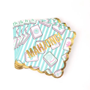 Mahjong Striped Beverage Napkins