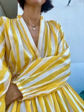 Load image into Gallery viewer, Maison Marigold Porto Popover Shirt | Yellow Cabana Stripe