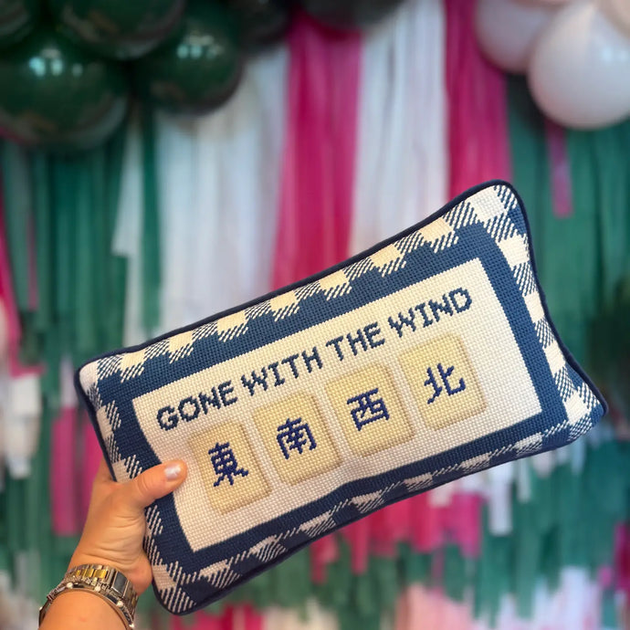 Gone With The Wind Mahjong Needlepoint Pillow