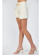 Load image into Gallery viewer, Linen Bamboo Belt Shorts | Cream