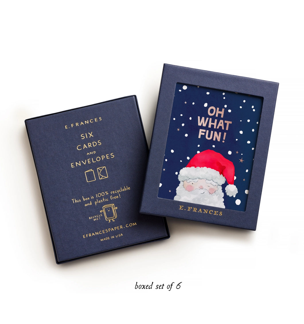 Oh What Fun Santa Boxed Set of 6 Christmas Cards