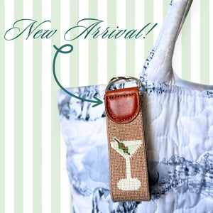 Dirty Martini Needlepoint Key Fob