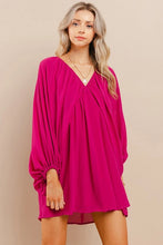 Load image into Gallery viewer, Cranberry Balloon Sleeve Dress