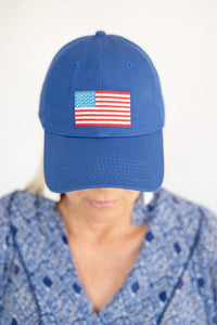 USA Flag Needlepoint Baseball Hat