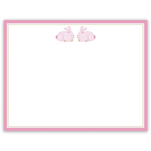 Load image into Gallery viewer, Herend Bunny Stationary Cards &amp; Envelopes | Pink &amp; Blue