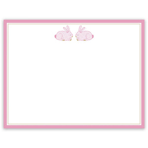 Herend Bunny Stationary Cards & Envelopes | Pink & Blue