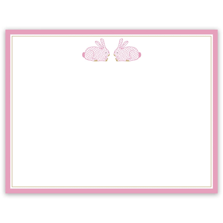 Herend Bunny Stationary Cards & Envelopes | Pink & Blue