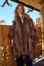 Load image into Gallery viewer, Faux Fur Trimmed Poncho | Sabel