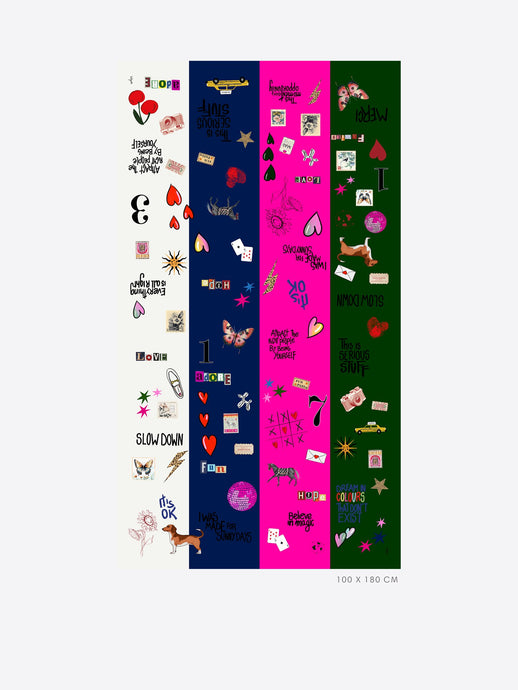 Vilagallo Graffiti Colorblock Scarf
