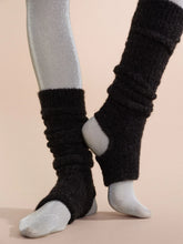 Load image into Gallery viewer, Hansel From Basel Alpaca Boucle Slouchy Legwarmer | Ivory &amp; Charcoal