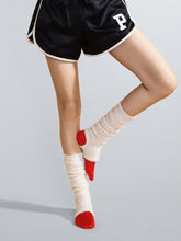 Load image into Gallery viewer, Hansel From Basel Alpaca Boucle Slouchy Legwarmer | Ivory &amp; Charcoal