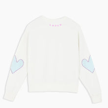 Load image into Gallery viewer, Kerri Rosenthal Boyfriend Sweatshirt Heart Patchwork | Cloud White