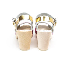 Load image into Gallery viewer, Visby Pink &amp; Gold Metallic Clog
