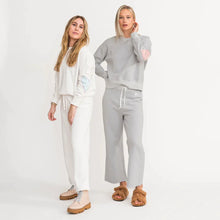Load image into Gallery viewer, Kerri Rosenthal Boyfriend Sweatshirt Heart Patchwork | Cloud White
