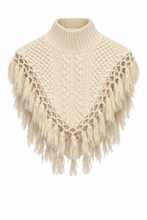 Load image into Gallery viewer, PREORDER Anna Cate Ivory Fringe Shawl Collar
