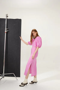 Ios Linen Bubble Dress | Petunia Pink