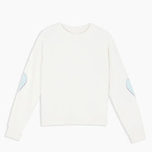 Load image into Gallery viewer, Kerri Rosenthal Boyfriend Sweatshirt Heart Patchwork | Cloud White