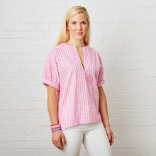 Load image into Gallery viewer, Caryn Lawn Betsy Gingham Top | Blue &amp; Pink