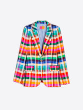 Load image into Gallery viewer, Vilagallo Vichy Multicolor Check Blazer