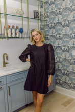Load image into Gallery viewer, Sail To Sable Puff Sleeve Mini Dress | Black