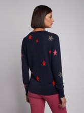 Load image into Gallery viewer, Vilagallo Intarsia Stars Sweater | Navy