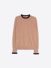 Load image into Gallery viewer, Vilagallo Camel &amp; Black Ruffle Sweater