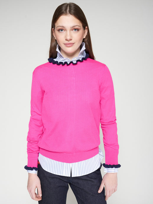 Vilagallo Fucshia Sweater With Ruffles
