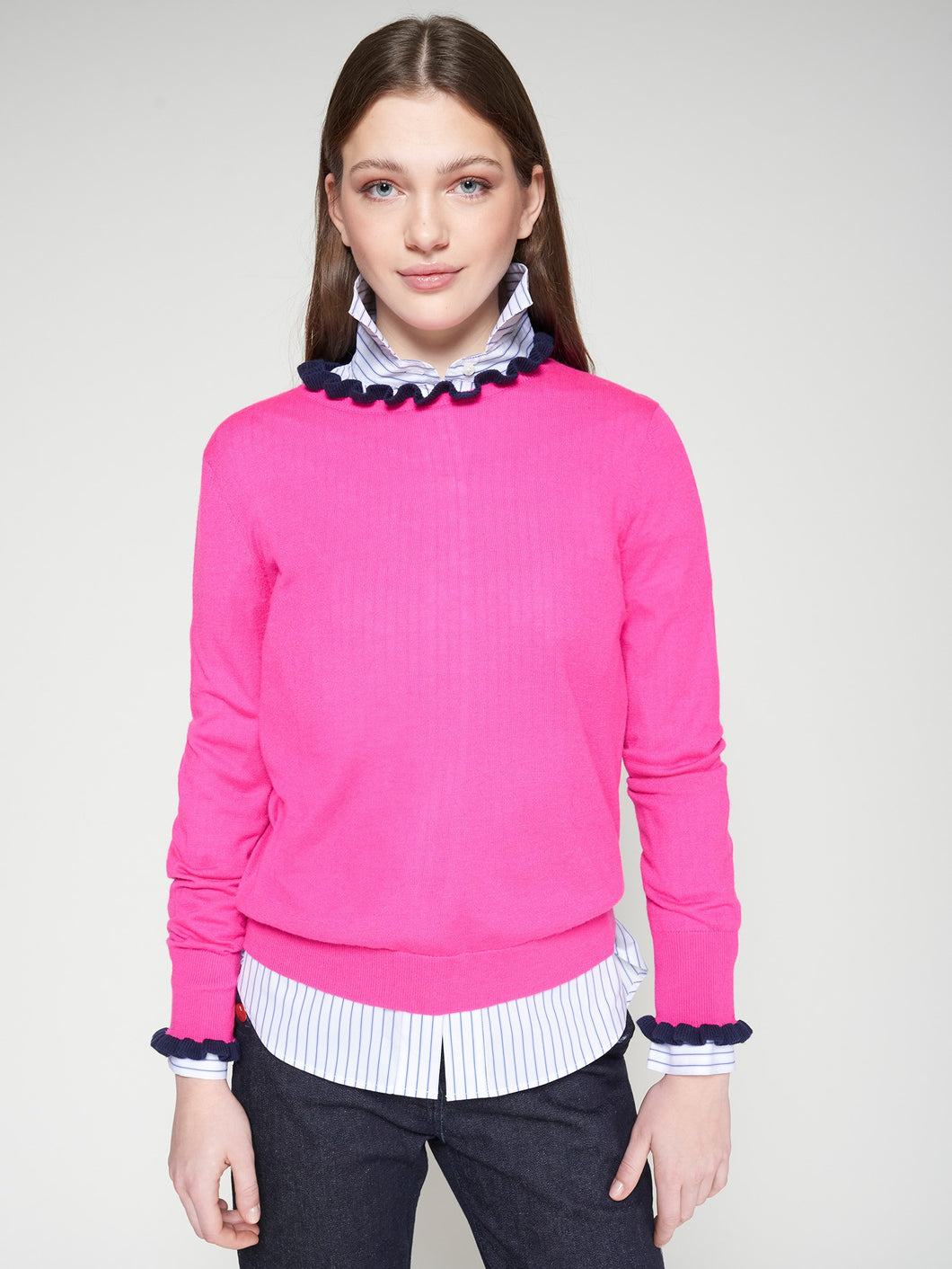 Vilagallo Fucshia Sweater With Ruffles