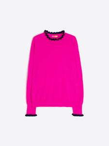 Vilagallo Fucshia Sweater With Ruffles