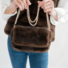 Load image into Gallery viewer, Faux Mink Foldover Purse
